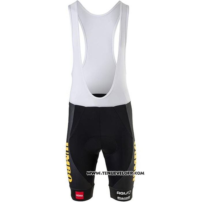 2020 Maillot Cyclisme Jumbo Visma Jaune Bleu Manches Courtes et Cuissard